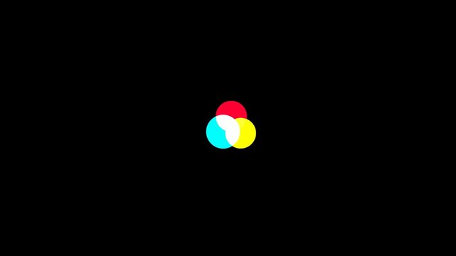 Additive Color Theory: Overlapping Red, Yellow, Cyan Circles on Black