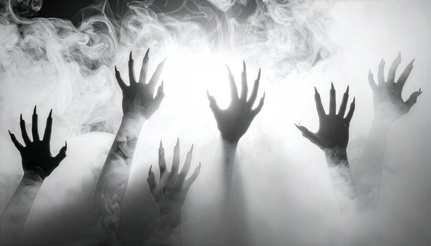 Creepy hands in the smoke