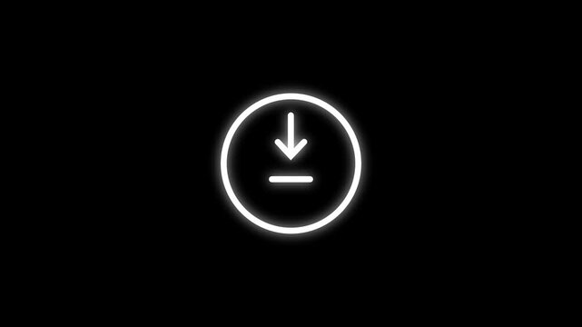 Download Action Icon - Professional clean download icon button animation with polished UI motion for social media videos, app promos and branded digital content