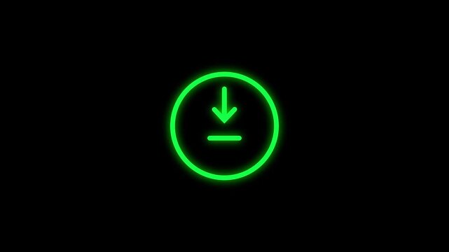 Download Action Icon - Professional clean download icon button animation with polished UI motion for social media videos, app promos and branded digital content