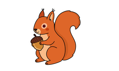 squirrel with acorn © Faiz