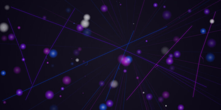 Abstract cosmic network with glowing nodes and purple lines Neon Background Designs
