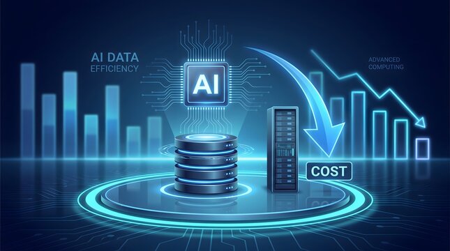 Artificial Intelligence Data Efficiency and Cost Reduction Concept