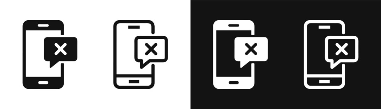 Mobile phone smartphone message chat delete cancel cross icon