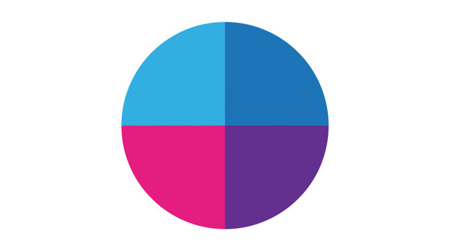 Four color quadrant circle graphic element