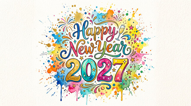 2027 happy new year vector tranding