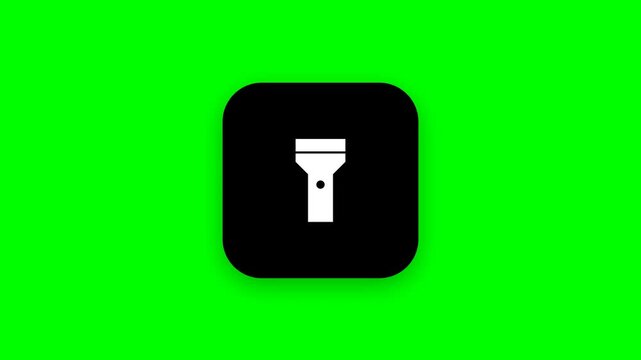 Flashlight icon grid display on green chroma key background