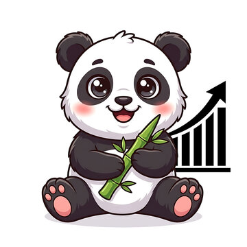 panda bear with bamboo