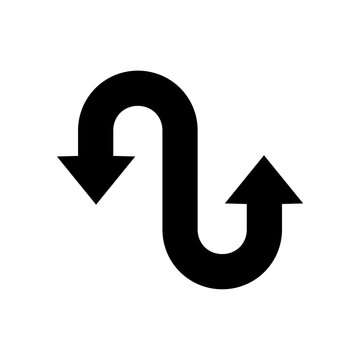 Double reverse arrow icon isolated on white background