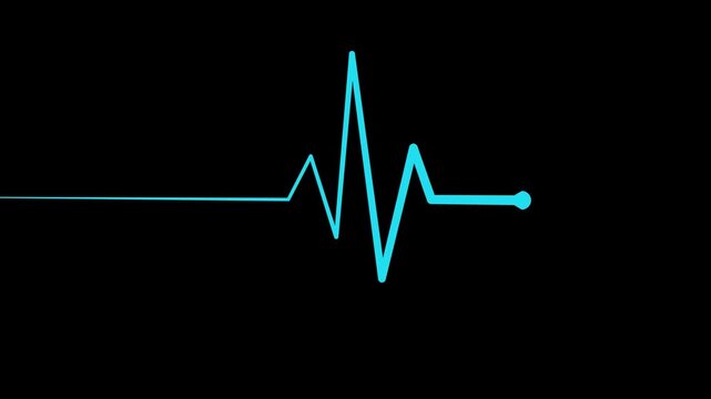 Heart Health Concept Animation with ECG Signal Wave Motion