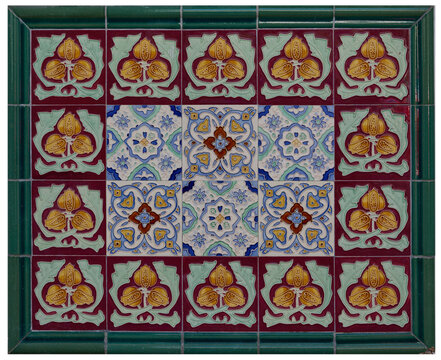 Traditional Nyonya Peranakan Decorative Wall Tiles with Floral Patterns