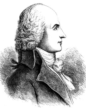 Lazare Nicolas Marguerite Carnot, 13 May 1753, 2 August 1823, was a French officer, mathematician and politician, Historical, digital reproduction of an original 19th-century original