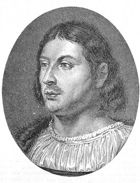 Giovanni Boccaccio, 16 June 1313, 21 December 1375, was an Italian writer, poet, correspondent of Petrarch and an important Renaissance humanist, Historical, digitally restored reproduction of a 19th century original, exact date unknown