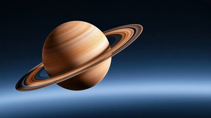 Fototapeta premium Angled view of planet Saturn with its rings tangled in a knot, looking embarrassed. Humorous space photo for astronomy and funny content.