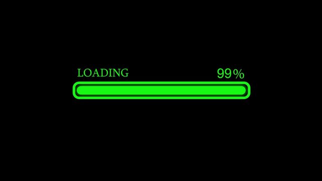 Looping Loading Bar Animation with Waiting Process and Completion Effect