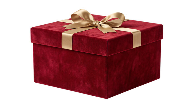 Red gift box isolated on transparent background
