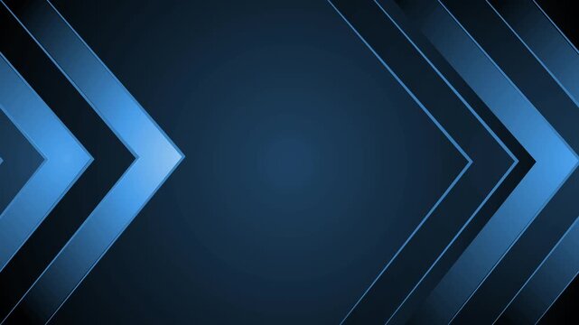 Dark geometric background with layered chevron arrows pointing right animation