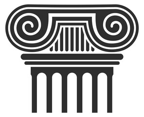 A black and white image of a column with a spiral design © MicroOne