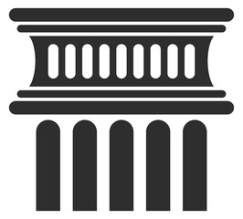 A black and white image of a building with columns © MicroOne
