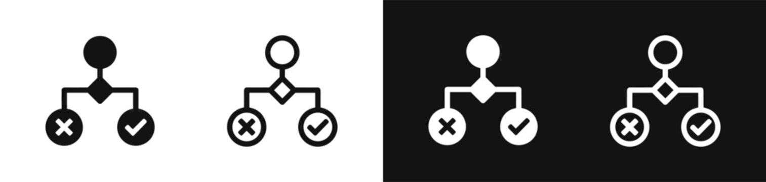 Flowchart decision tree diagram icon set vector illustration