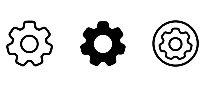 Settings icon set. Minimalist icon set on a white background