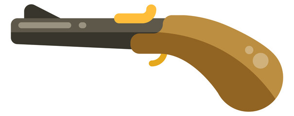 Fototapeta premium A cartoonish gun with a yellow handle and a black barrel