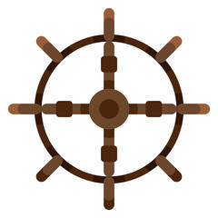 A wooden steering wheel with a cross on it © MicroOne