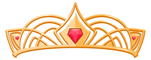 A gold and red crown with a diamond in the middle © MicroOne