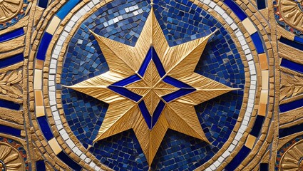 Obraz premium Byzantine Mosaic Christmas Star Graphic Asset