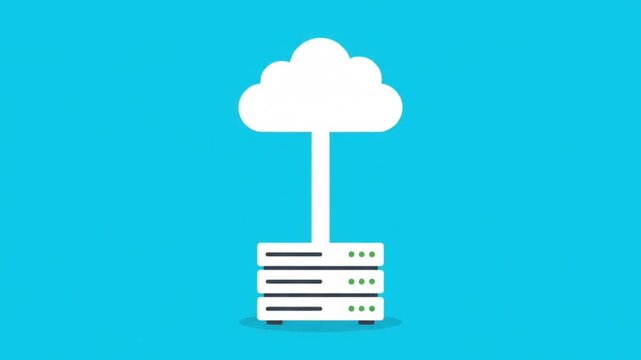 Cloud server synchronization icon animation