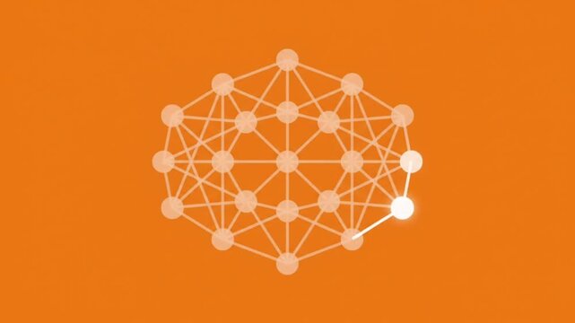 AI neural network processing icon animation