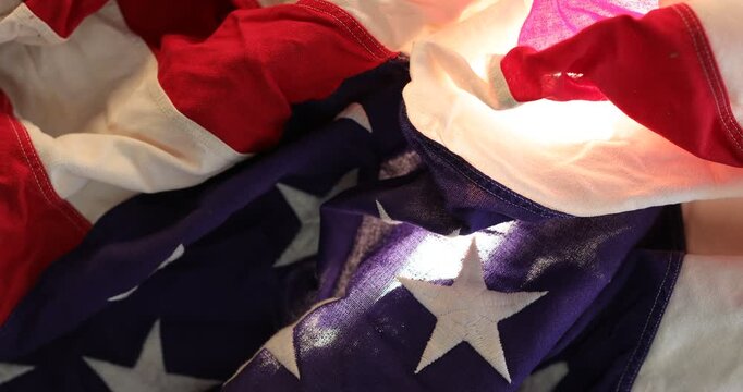 Abstract view American flag fabric texture patriotic background