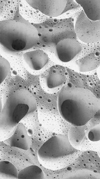 Abstract Porous Organic Texture with Cellular Hole Pattern in Monochrome Grayscale