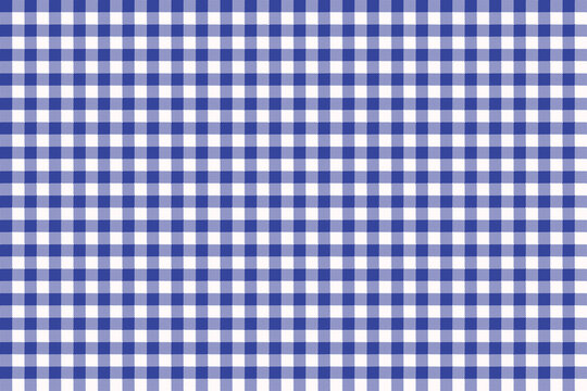 Medium Blue color and Snow color checkered texture fabric. tartan pattern. classic scottish check pattern.