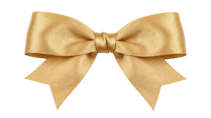 Elegant Gold Satin Ribbon Bow for Festive Decoration © Mousumi