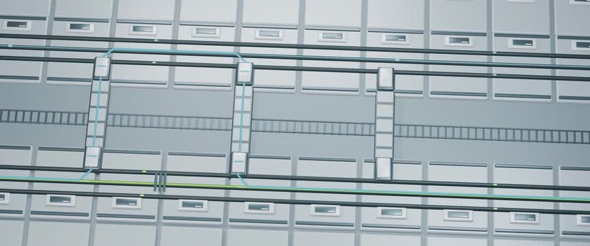 Resilient dual data fabric switches traffic across cyan failover bridges around a local interruption