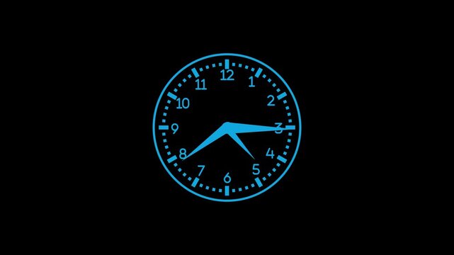 Countdown Clock Motion Graphics with Smooth Time Reduction Visualization