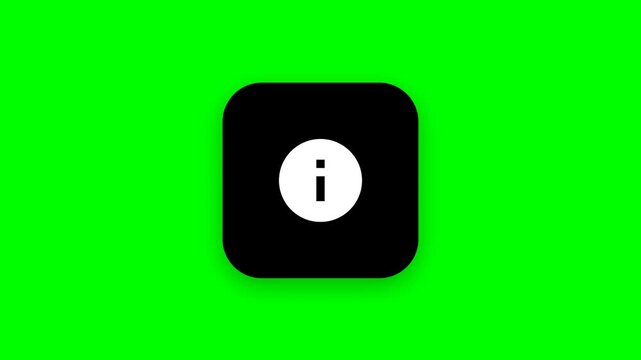 Black information icons grid displayed on green screen background