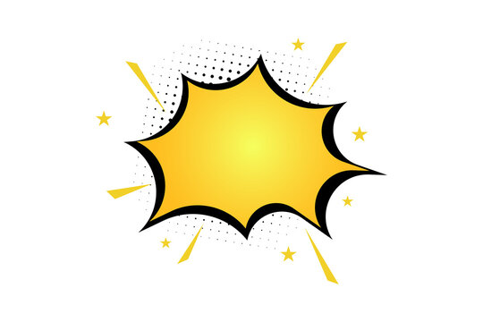 Empty comic speech bubble isolated on transparent background for retro pop art