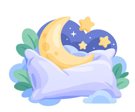 Healthy sleep and nighttime rest illustration