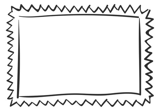 Post mark doodle border. Mail blank template