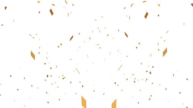 Colorful isolated confetti party popper explosion confetti blast realistic, falling metallic glitter foil confetti multicolor in white background. Colourful confetti party popper explosions.4k video