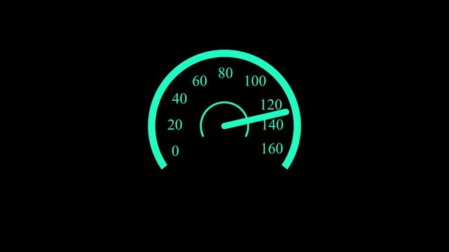 Minimal speedometer gauge high speed and measurement scale animation