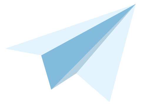 Paper plane color icon. Origami aircraft message