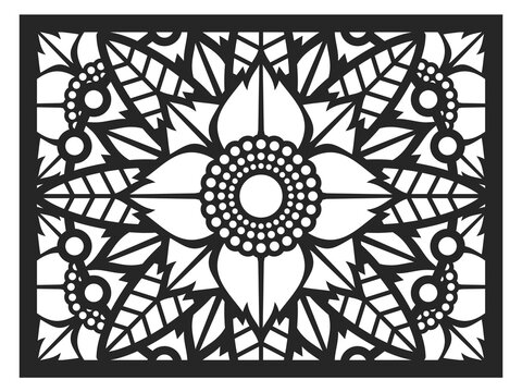 Floral laser cut ornament. Decorative geometric pattern