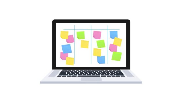 Agile kanban board project management animation