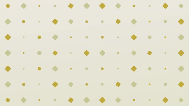 Golden diamond shapes pulsing in neat grid pattern on soft cream background, elegant geometric loop
