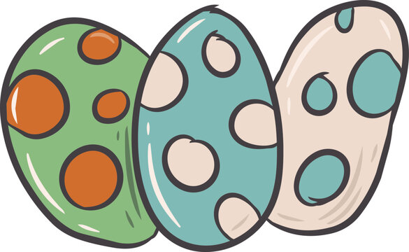 Colorful Spotted Easter Eggs Vector Illustration