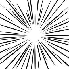 Comic explosion lines. Fast motion black rays © MicroOne