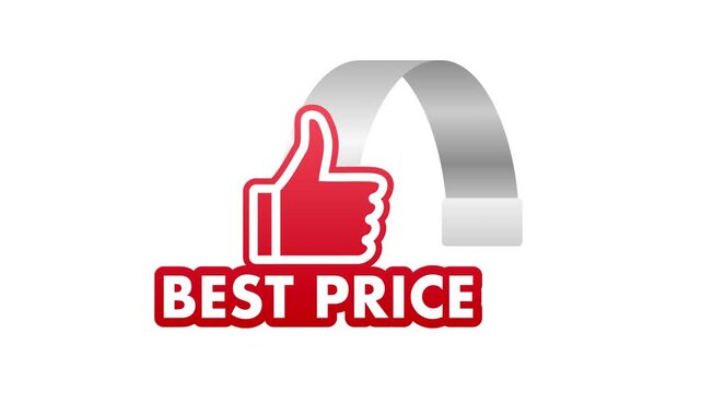 Animated best price sticker label for retail promotion